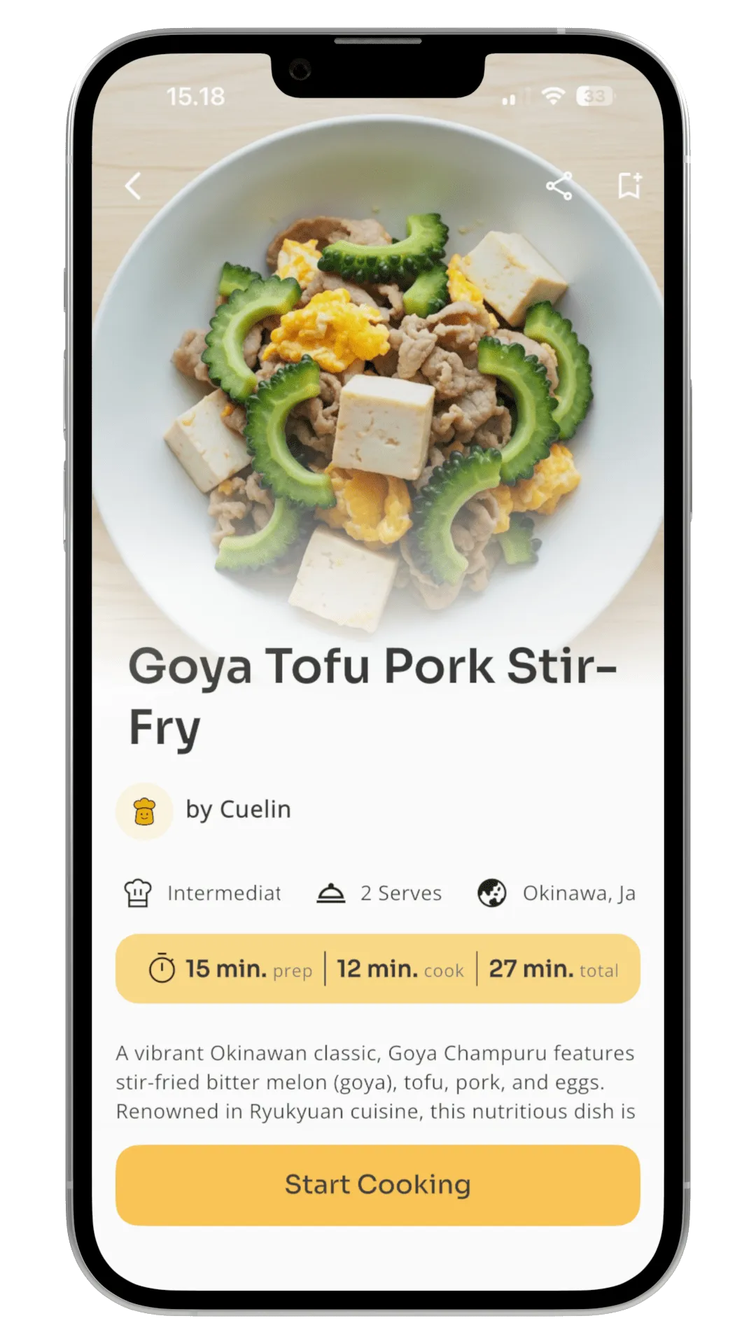 Recipe suggestions with match percentages
